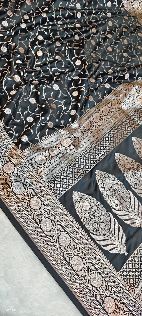 Banarasi Handloom Mashru Katan Soft Silk Saree