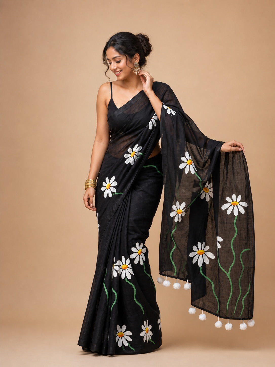 Mulmul Cotton Handprint Saree