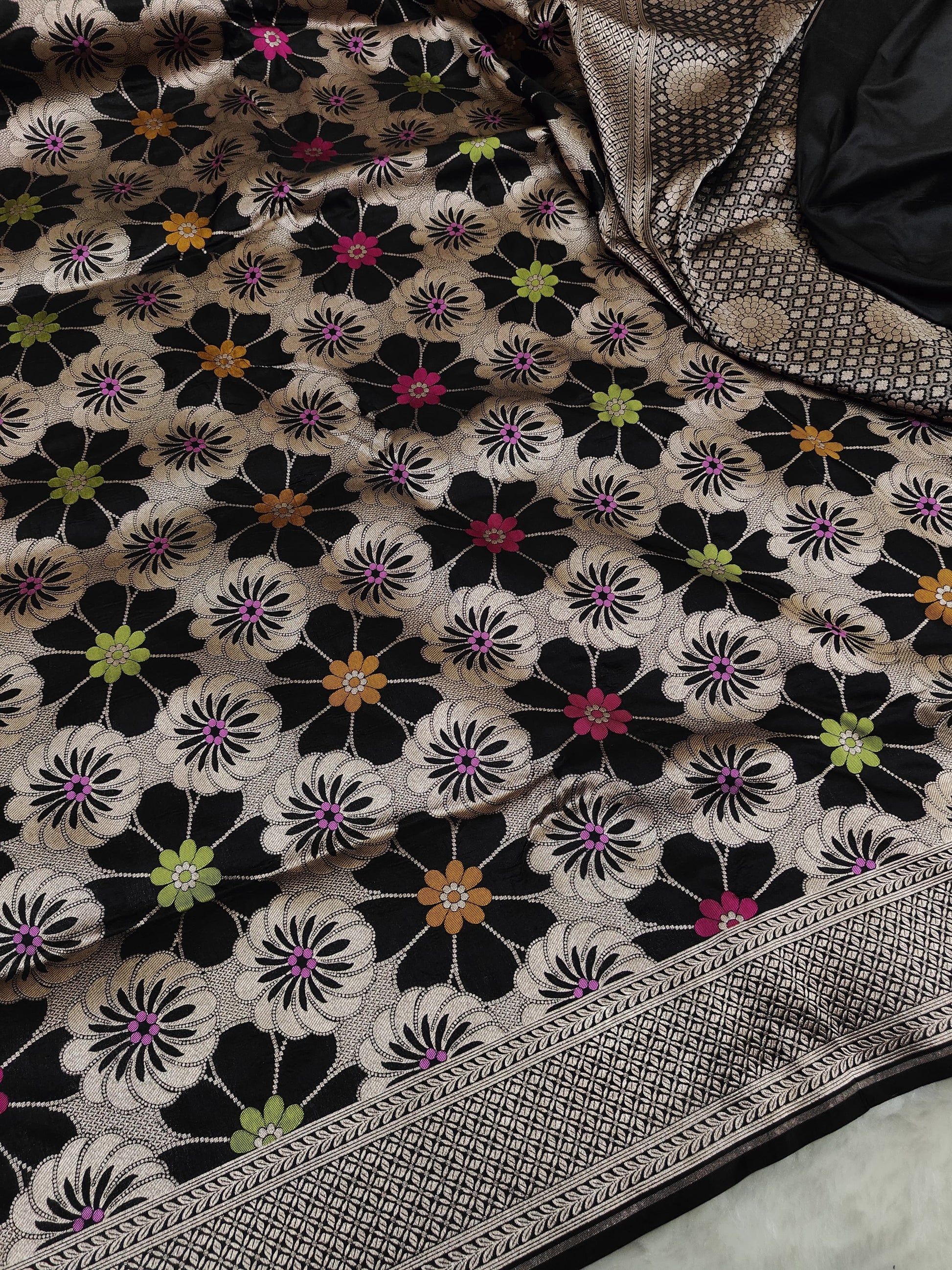 Mashru Silk Saree with Meenakari Work