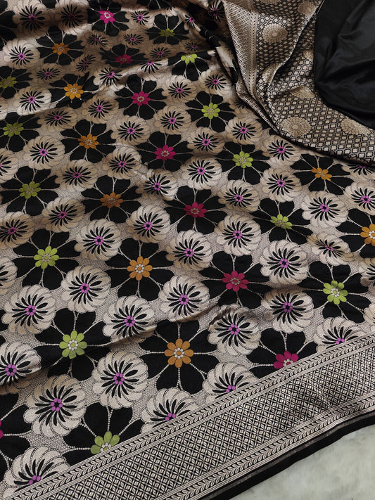 Mashru Silk Saree with Meenakari Work