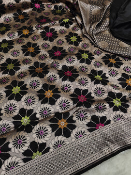 Mashru Silk Saree with Meenakari Work