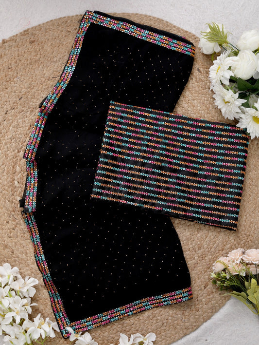 Georgette Saree with Embroidery Blouse