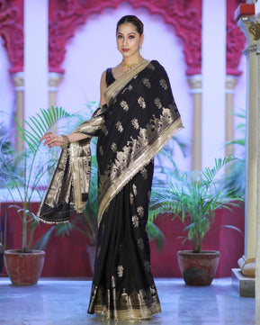 Premium Katan Silk Saree with Lace Work