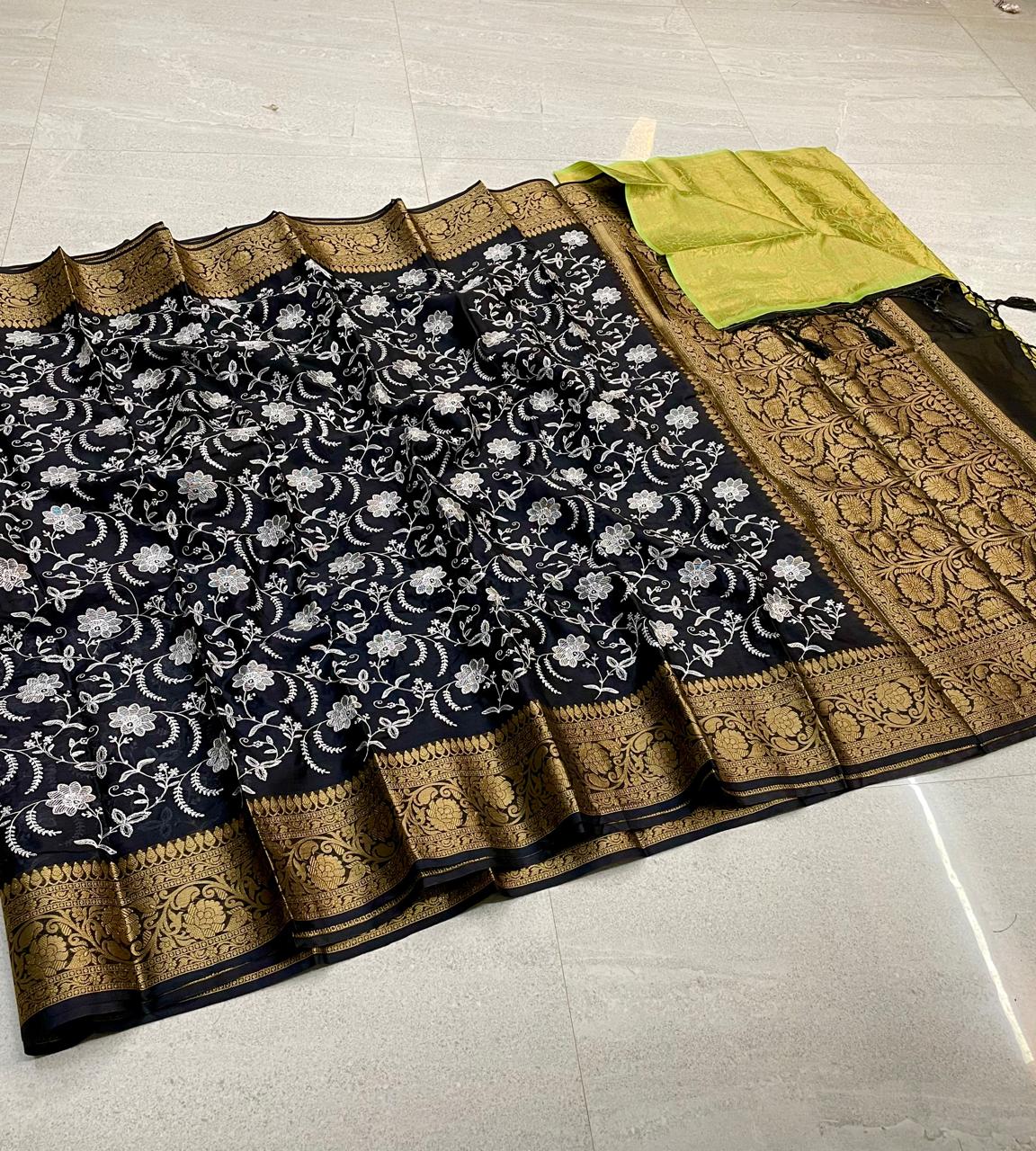 Wam Silk Embroidery Work Saree