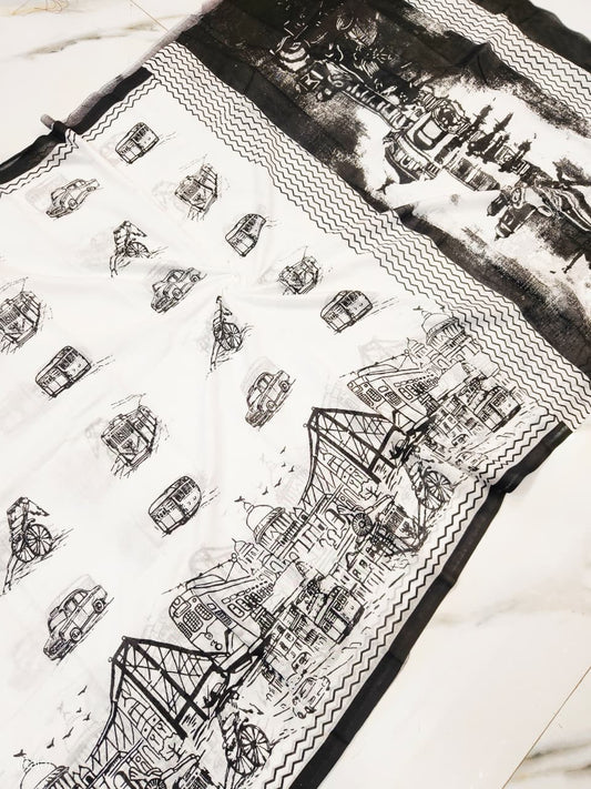 Pure Cotton Hand Block Print Saree