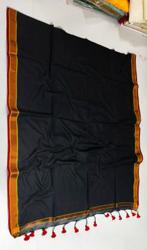 Mulmul Cotton Copper Zari Border Saree