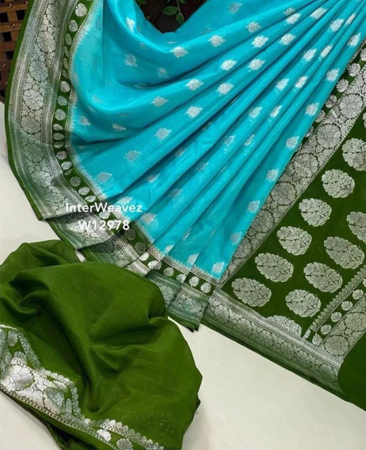 Banarasi Handloom Katan Georgette Silk Saree