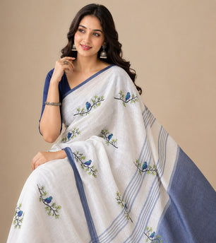 Exclusive Linen Saree