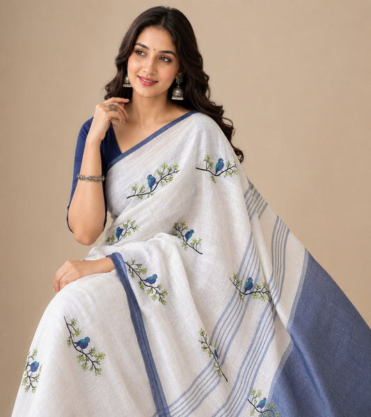 Exclusive Linen Saree