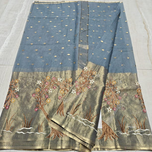 Kota Tissue Embroidery Saree