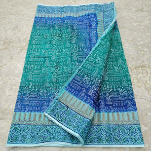 Kota Doria Hand Block Print Saree