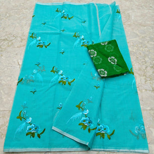 Cotton Kota Saree with Embroidery Work