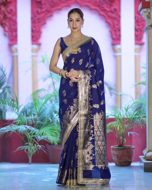 Premium Katan Silk Saree with Lace Work