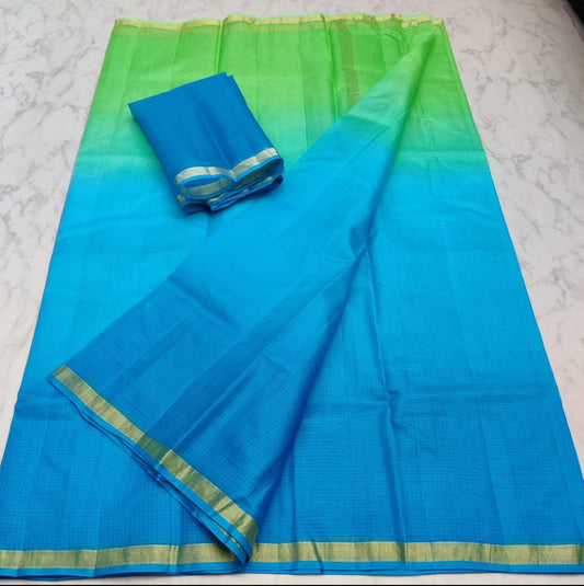 Pure Silk Kota Doria Plain Dyed Saree