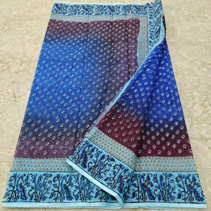 Kota Doria Hand Block Print Saree