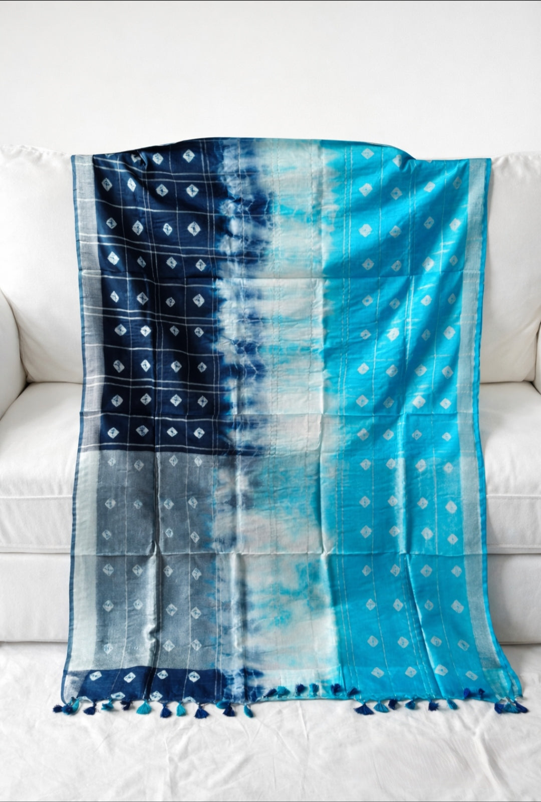 Premium Cotton Slub Shibori Saree