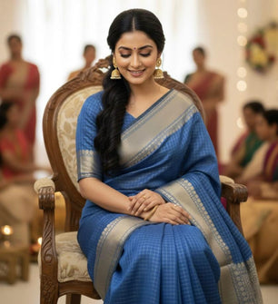 Banarasi Cotton Checks Saree