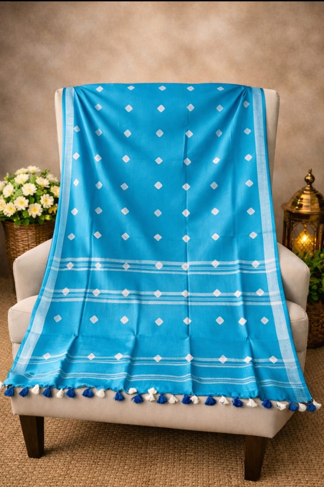 Premium Cotton Slub Shibori Saree
