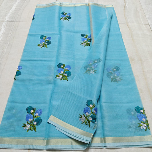 Cotton Kota Embroidery Saree
