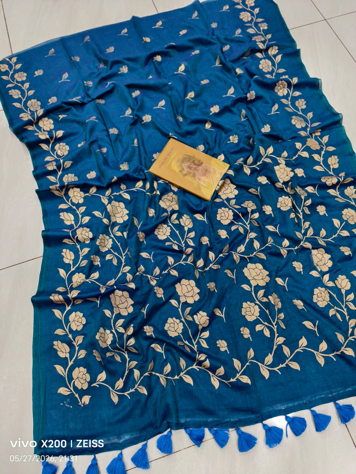 Floral Printed Mulmul Cotton Saree