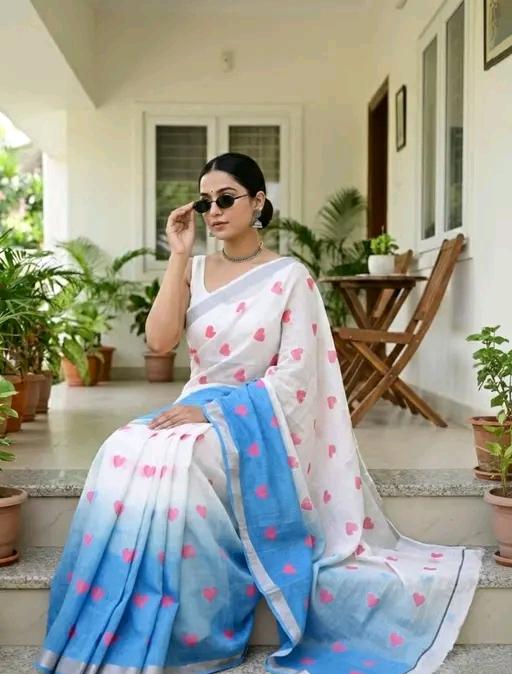 Exclusive Linen Saree
