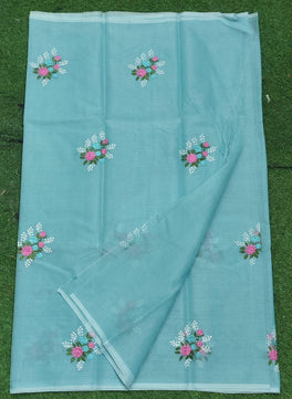 Kota Cotton Embroidery Work Saree