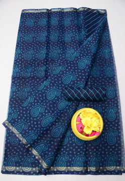 Kota Doria Bandhej Leheriya Saree