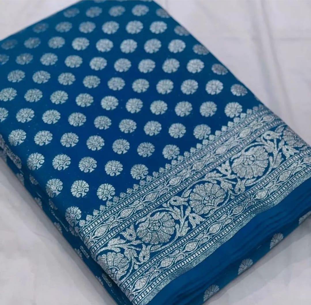 Banarasi Handloom Katan Georgette Soft Silk Saree