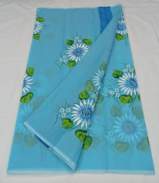 Kota Doria Hand Painting Saree