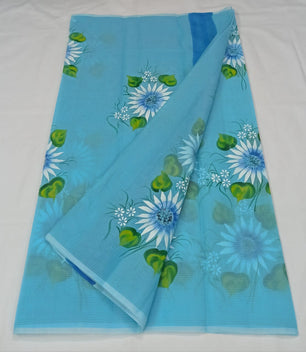 Kota Doria Hand Painting Saree