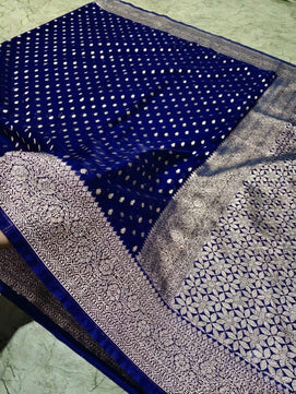 Banarasi Handloom Katan Georgette Soft Silk Saree