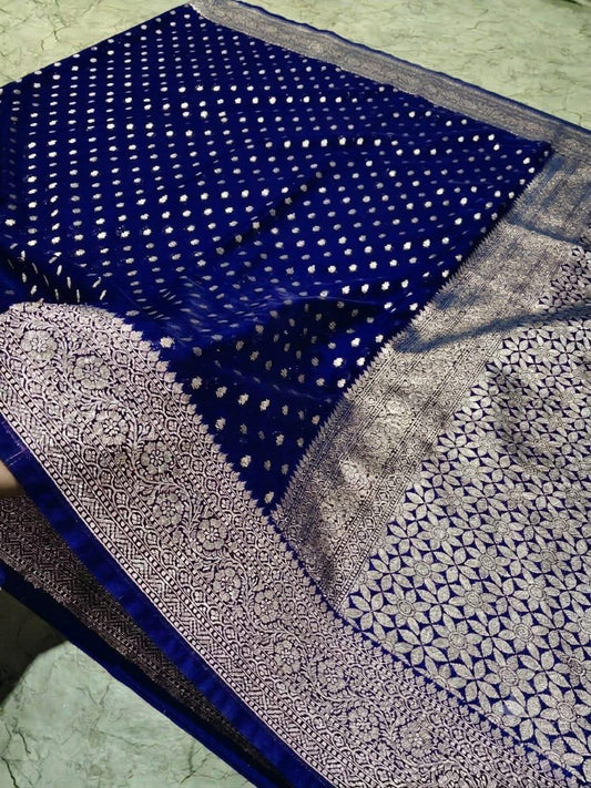 Banarasi Handloom Katan Georgette Soft Silk Saree