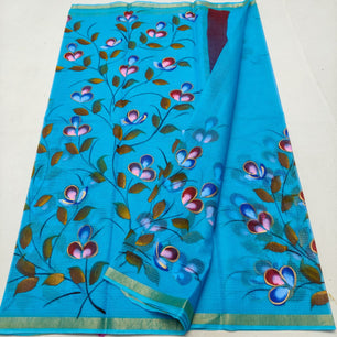 Kota Doria Hand Painted Saree