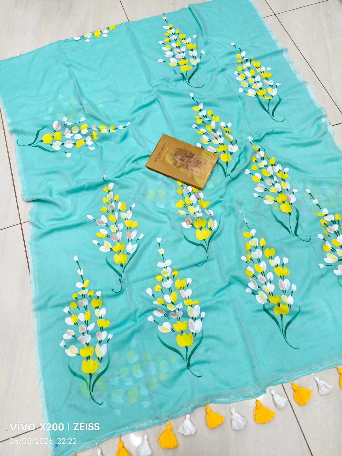 Special Hand Painted Mulmul Cotton Saree