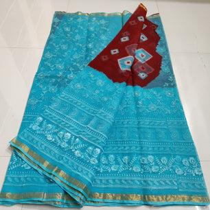 Pure Cotton Kota Doria Saree with Self Embroidery