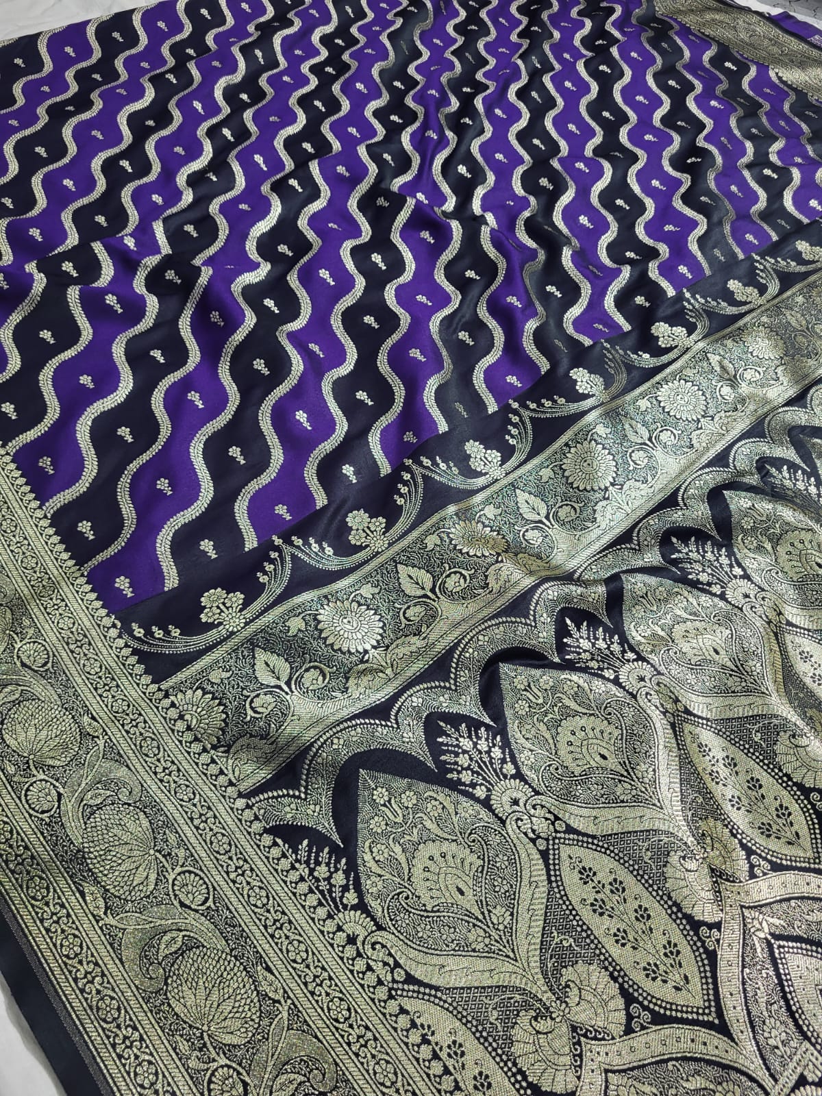 Banarasi Handloom Mashru Rangkat Katan Soft Silk Saree