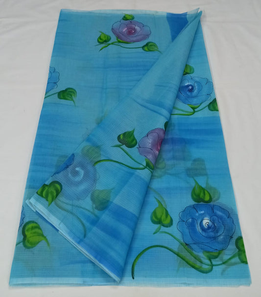 Kota Doria Hand Painting Saree