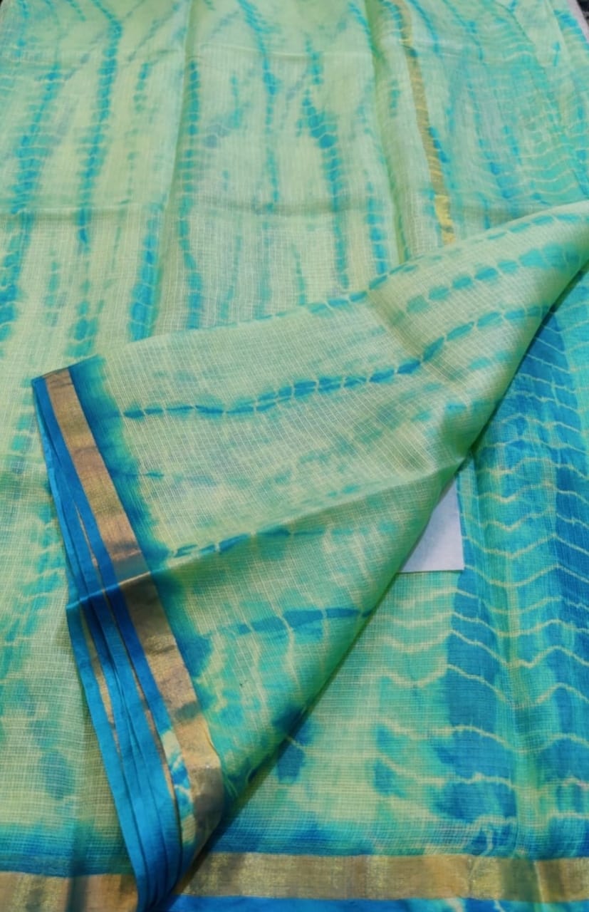 Pure Silk Kota Doria Plain Dyed Saree