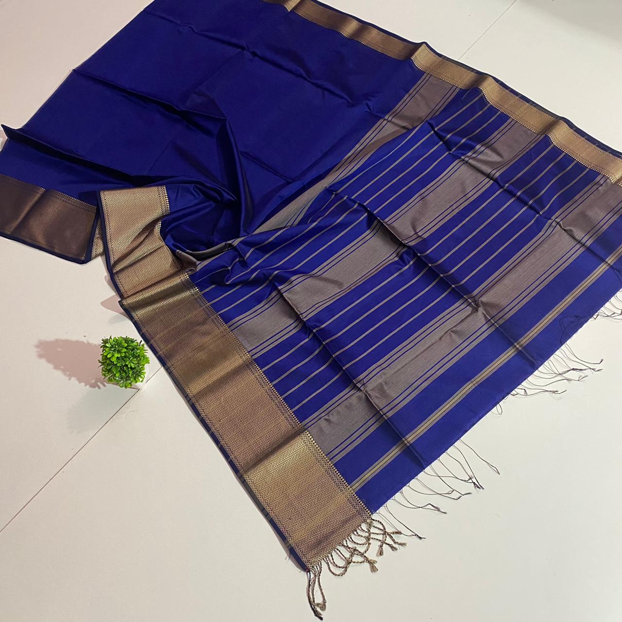 Mangalagiri Saree with Beautiful Copper Border