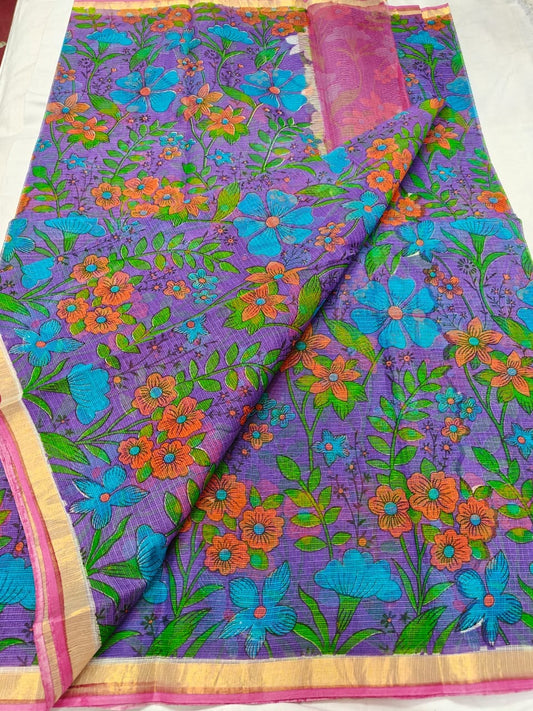 Pure Kota Doria Saree with Zari Border
