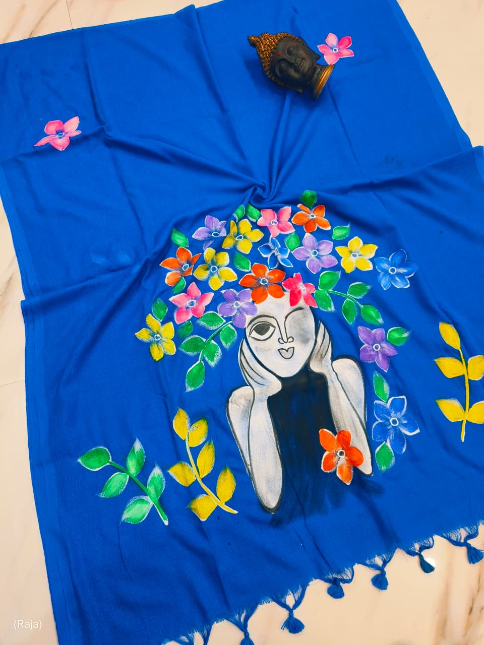 Cotton Saree with Hand Painting