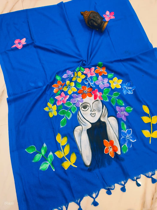 Cotton Saree with Hand Painting