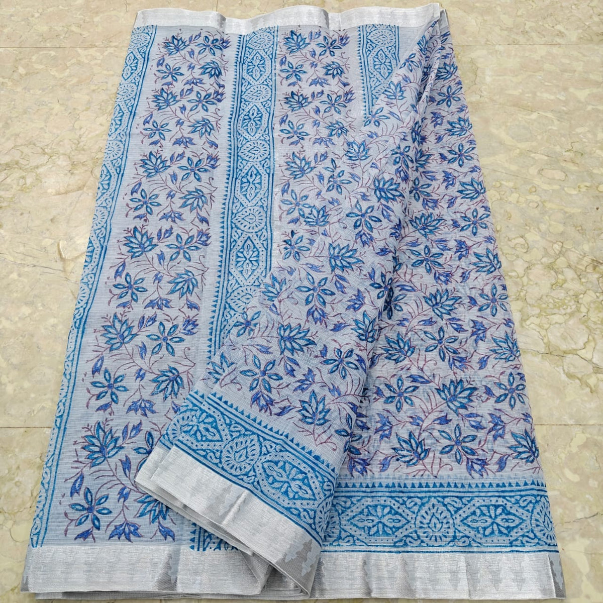 Cotton Kota Hand Block Printed Saree