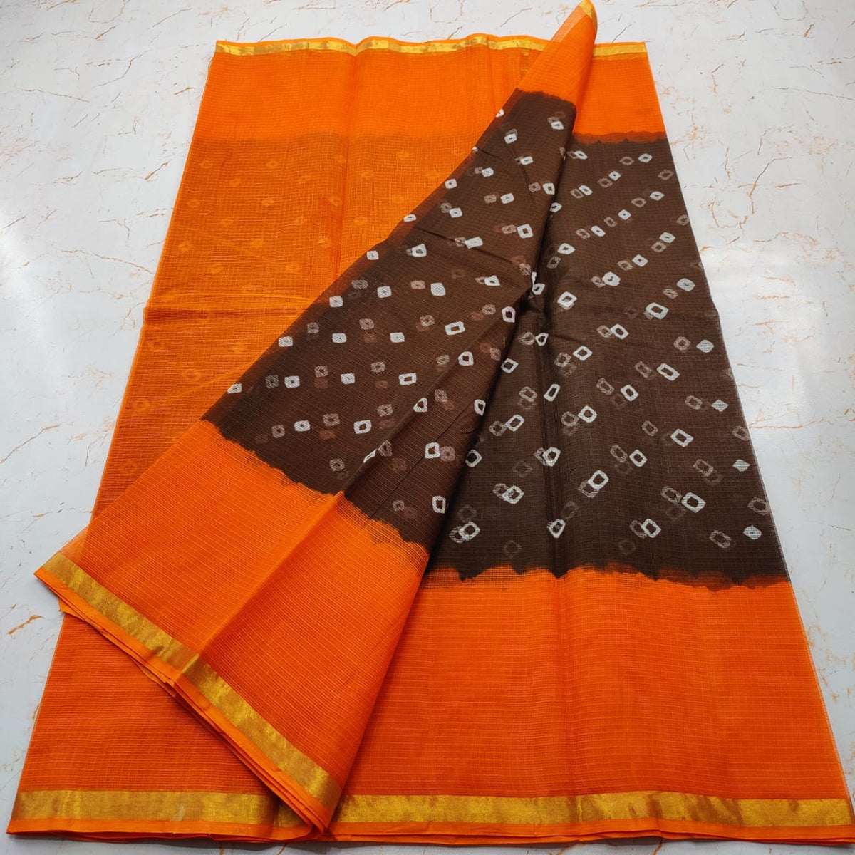 Pure Cotton Kota Doria Hand-Dyed Saree