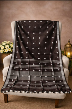 Premium Cotton Slub Shibori Saree