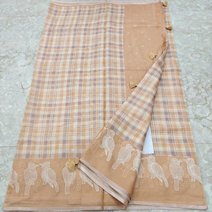 Soft Silk Kota Printed Saree with Embroidery Work