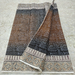 Kota Doria Hand Block Print Saree