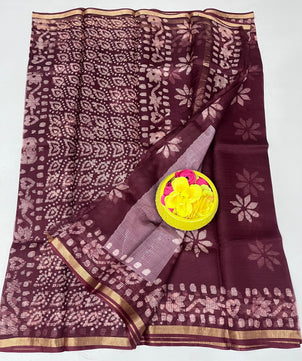 Pure Silk Kota Doria Hand Batik Saree