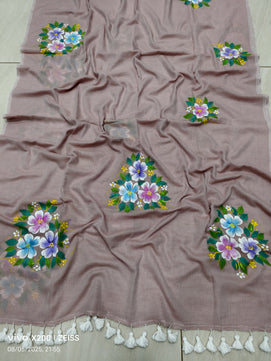 Mulmul Cotton Hand-Painted Saree