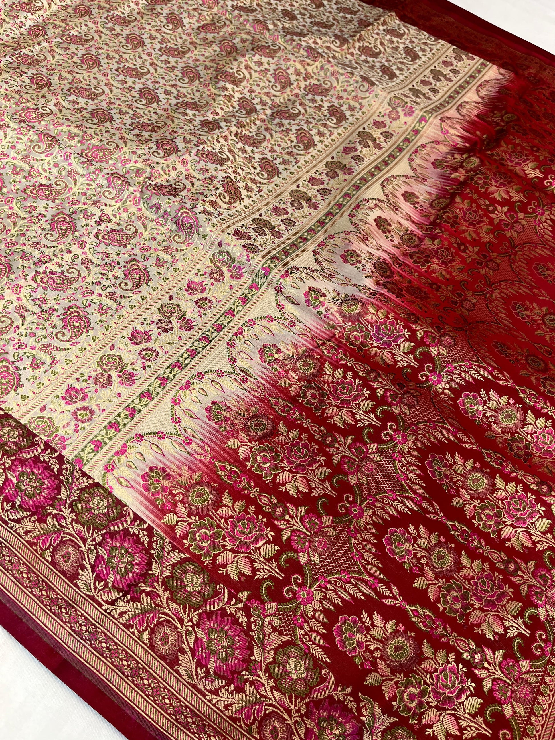 Banarasi Mashru Jamdani Silk Saree